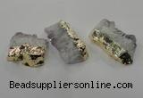 NGC113 35*45mm - 35*65mm freeform druzy agate connectors wholesale