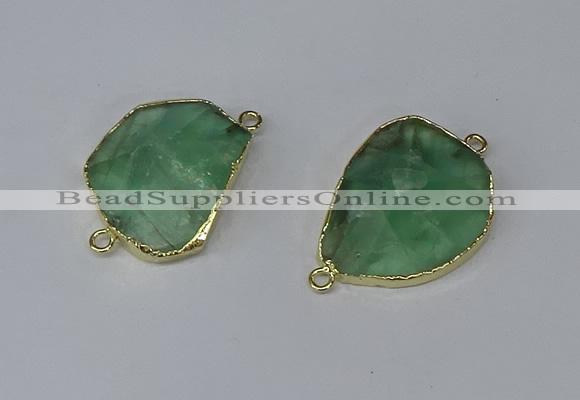 NGC1150 20*30mm - 30*35mm freeform green fluorite connectors