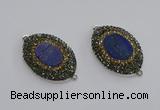 NGC1160 25*35mm oval lapis lazuli gemstone connectors wholesale