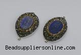 NGC1162 25*35mm freeform lapis lazuli gemstone connectors wholesale