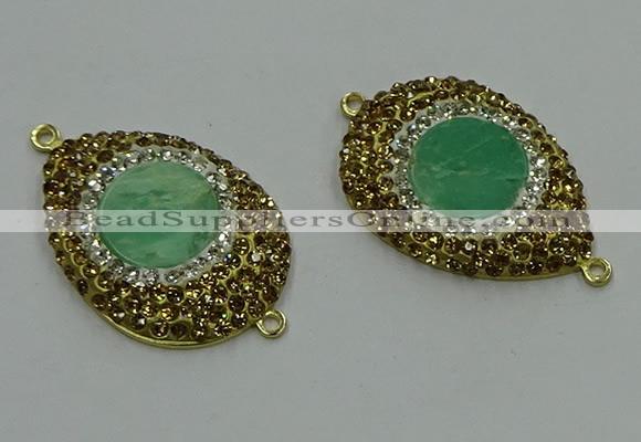 NGC1172 25*35mm teardrop Australia chrysoprase connectors wholesale