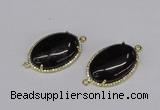 NGC1208 22*30mm oval agate gemstone connectors wholesale