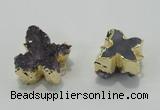 NGC121 20*25mm - 25*35mm butterfly druzy amethyst connectors