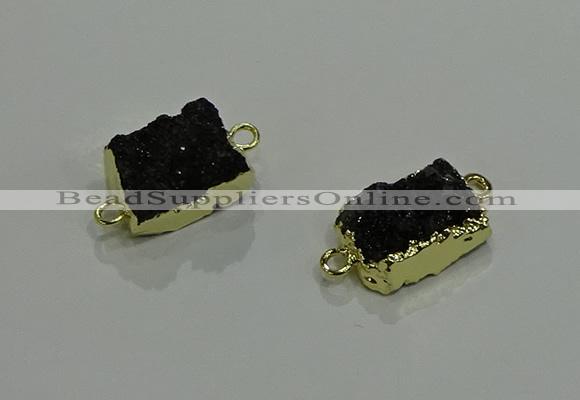 NGC1228 10*14mm - 12*16mm rectangle druzy agate gemstone connectors