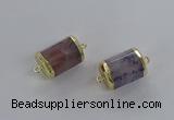 NGC1262 15*20mm faceted tube agate gemstone connectors wholesale