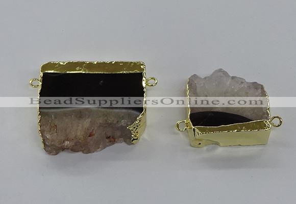 NGC1271 25*40mm - 30*42mm freeform druzy agate connectors