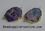 NGC1302 25*35mm - 35*45mm freeform druzy agate connectors