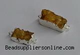 NGC1311 10*14mm - 12*16mm rectangle druzy agate connectors