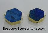 NGC1331 30*30mm - 35*35mm hexagon druzy agate connectors