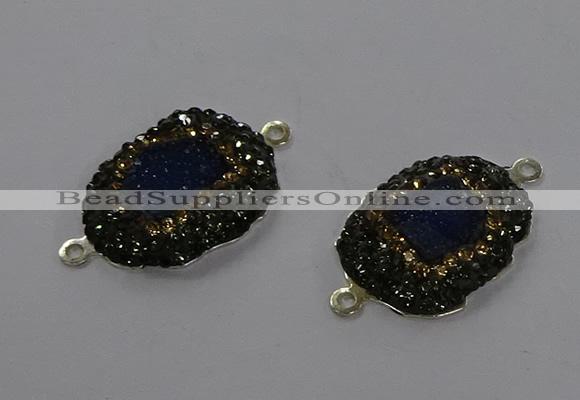 NGC1380 18*25mm freeform druzy agate gemstone connectors