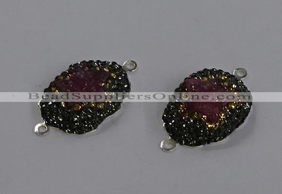 NGC1387 18*25mm freeform druzy agate connectors wholesale