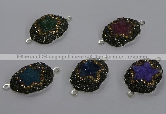 NGC1392 18*25mm freeform druzy agate connectors wholesale