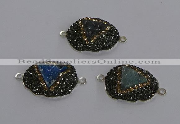 NGC1398 18*25mm freeform druzy agate connectors wholesale