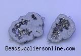 NGC1472 28*35mm - 40*45mm freeform plated druzy agate connectors