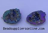 NGC1476 28*35mm - 40*45mm freeform plated druzy agate connectors