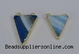 NGC1484 25*30mm - 28*35mm triangle agate gemstone connectors