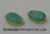 NGC1578 18*25mm - 18*28mm oval druzy quartz connectors wholesale