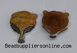 NGC1701 40*55mm - 45*60mm Fox-head agate gemstone connectors