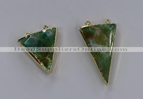 NGC1717 25*30mm - 25*40mm triangle agate gemstoen connectors