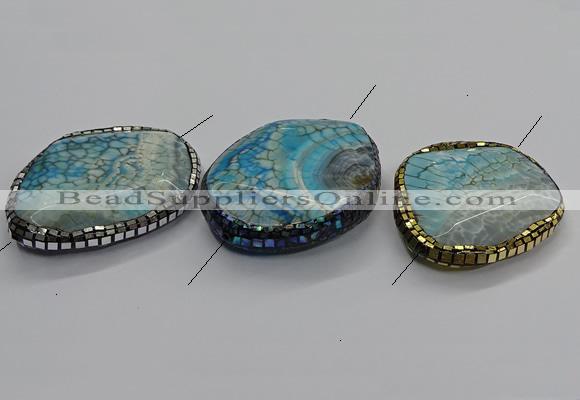 NGC1758 45*55mm - 45*60mm freeform agate connectors