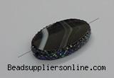 NGC1782 35*55mm oval agate gemstone connectors wholesale