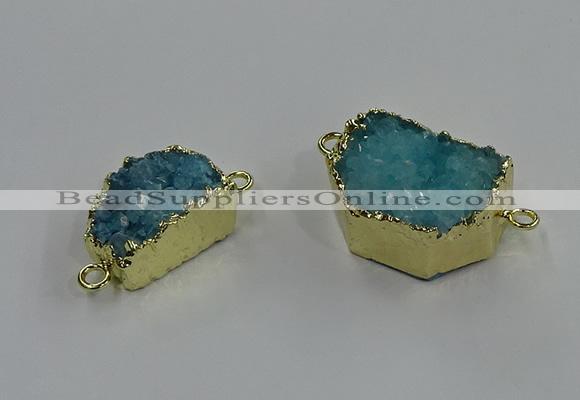 NGC1794 15*20mm - 22*30mm freeform druzy agate connectors