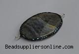 NGC1827 35*50mm oval agate gemstone connectors wholesale