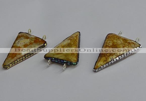 NGC1833 30*35mm - 30*40mm triangle agate connectors wholesale