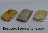 NGC1883 30*40mm - 30*45mm rectangle agate gemstone connectors