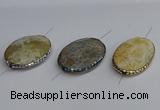 NGC1888 30*40mm - 30*45mm oval agate gemstone connectors