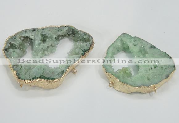 NGC204 50*60mm - 55*75mm freeform druzy agate connectors