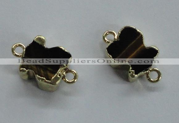 NGC220 10*12mm tiger eye gemstone connectors wholesale