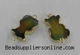 NGC241 20*30mm agate gemstone connectors wholesale