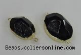 NGC244 20*30mm - 25*35mm freeform druzy agate gemstone connectors