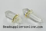 NGC266 15*45mm - 18*50mm faceted nuggets white crystal connectors