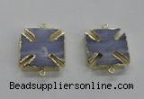 NGC275 26*26mm - 28*28mm blue lace agate gemstone connectors