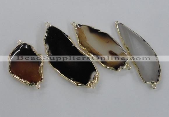 NGC315 25*35mm - 25*55mm freeform agate gemstone connectors