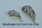 NGC365 18*30mm - 25*45mm wing-shaped agate gemstone connectors