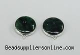 NGC383 18mm flat round agate gemstone connectors wholesale