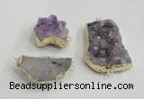 NGC438 20*25mm - 25*30mm freeform druzy amethyst gemstone connectors