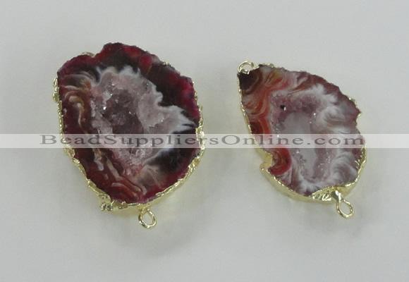 NGC446 18*25mm - 25*35mm freeform druzy agate gemstone connectors