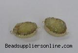 NGC471 20*30mm oval druzy agate gemstone connectors wholesale