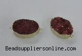 NGC473 20*30mm oval druzy agate gemstone connectors wholesale