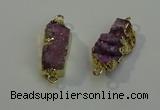 NGC5033 10*30mm - 10*35mm rectangle druzy quartz connectors