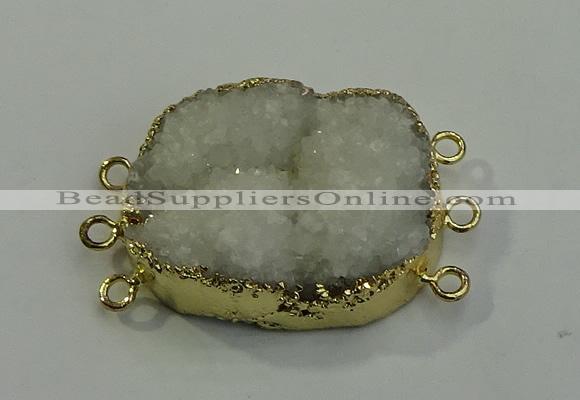 NGC5041 30*35mm - 35*45mm freeform druzy quartz connectors