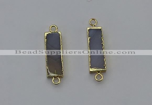 NGC5055 8*28mm - 10*30mm rectangle agate gemstone connectors