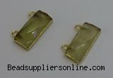 NGC5098 12*30mm - 15*35mm faceted rectangle lemon quartz connectors