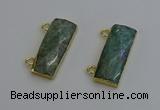 NGC5102 12*30mm - 15*35mm faceted rectangle amazonite connectors