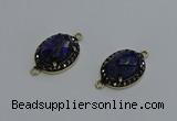 NGC5134 16*20mm oval lapis lazuli gemstone gemstone connectors