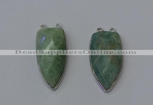 NGC5146 16*35mm - 18*40mm arrowhead amazonite connectors